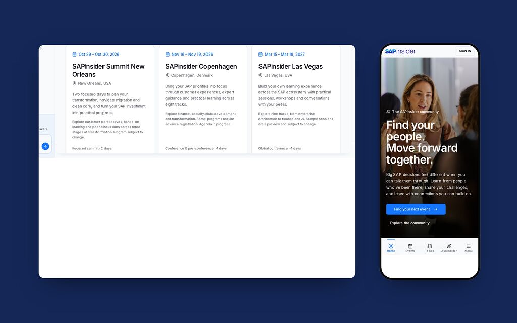 Events, desktop and phone