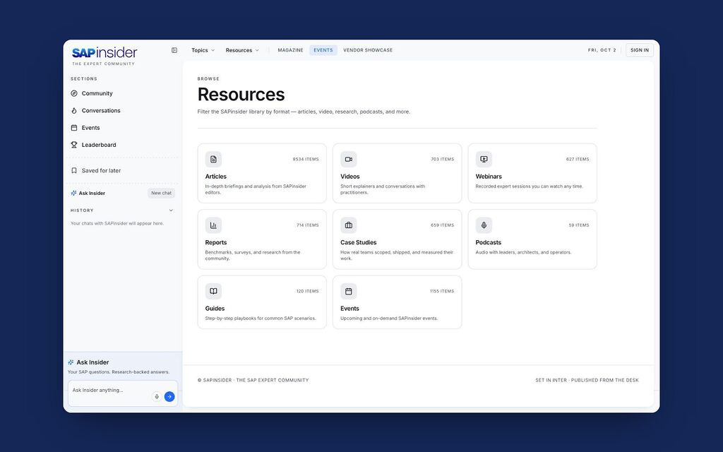 Autonoma resources page: eight content formats, from articles to events