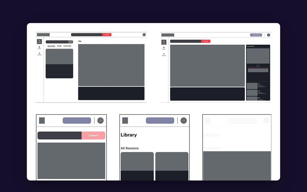 Reelize wireframes