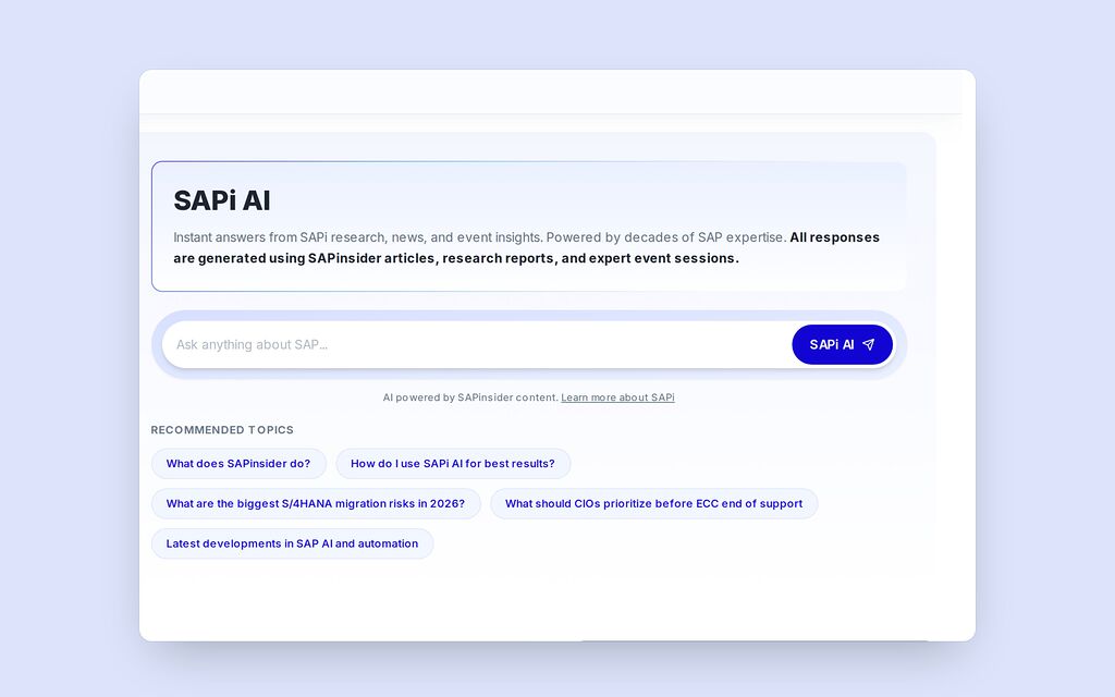 SAPi AI on the redesigned sapinsider.org