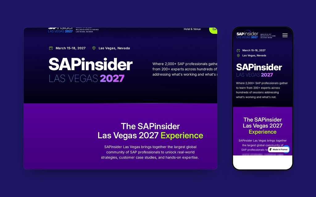SAPinsider Las Vegas 2027 on desktop and phone