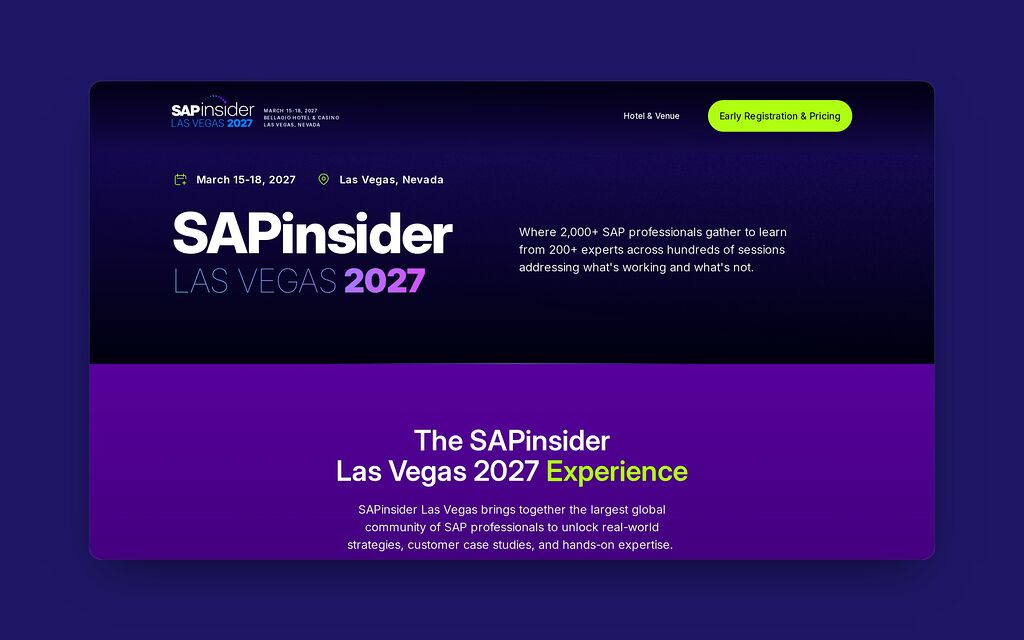 SAPinsider Las Vegas 2027 site